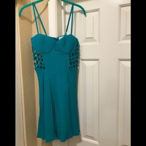 Lush blue/green cocktail dress